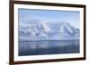 Hiorthfjellet Mountain, Adventfjorden (Advent Bay) Fjord with Sea Ice in Foreground, Svalbard-Stephen Studd-Framed Photographic Print