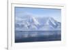 Hiorthfjellet Mountain, Adventfjorden (Advent Bay) Fjord with Sea Ice in Foreground, Svalbard-Stephen Studd-Framed Photographic Print