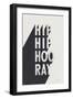 Hip Hip Hooray BW-Becky Thorns-Framed Art Print