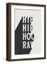 Hip Hip Hooray BW-Becky Thorns-Framed Art Print