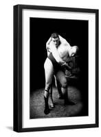 Hip Throw: Russian Wrestlers-null-Framed Art Print