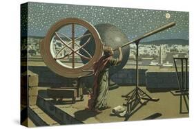 Hipparchus in the Observatory in Alexandria-Josep or Jose Planella Coromina-Stretched Canvas