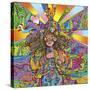 Hippie Chick Swril Glasses-Howie Green-Stretched Canvas