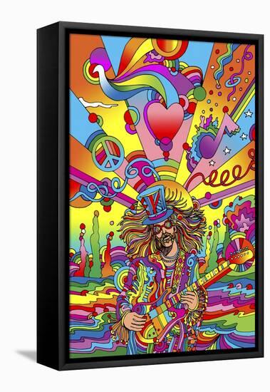 Hippie Musician 3-Howie Green-Framed Stretched Canvas
