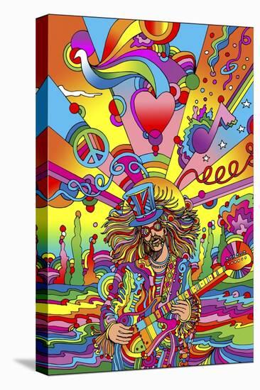 Hippie Musician 3-Howie Green-Stretched Canvas