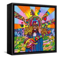 Hippie Musician-Howie Green-Framed Stretched Canvas