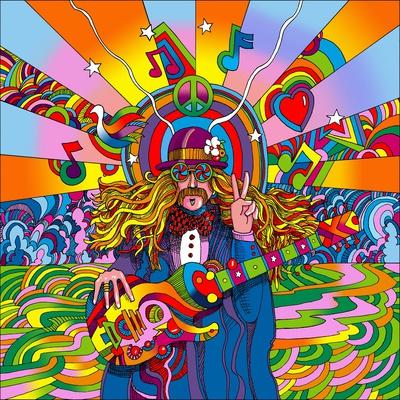 Hippie Musician Giclee Print Howie Green Allposters Com