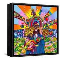 Hippie Musician-Howie Green-Framed Stretched Canvas