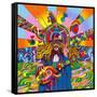 Hippie Musician-Howie Green-Framed Stretched Canvas
