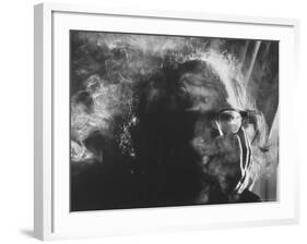 Hippie Poet Allen Ginsberg Smoking-John Loengard-Framed Premium Photographic Print