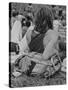 Hippies at Woodstock Music Festival-null-Stretched Canvas