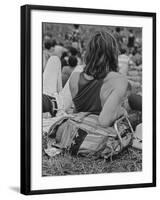 Hippies at Woodstock Music Festival-null-Framed Premium Photographic Print