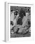 Hippies at Woodstock Music Festival-null-Framed Photographic Print