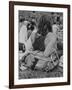 Hippies at Woodstock Music Festival-null-Framed Photographic Print