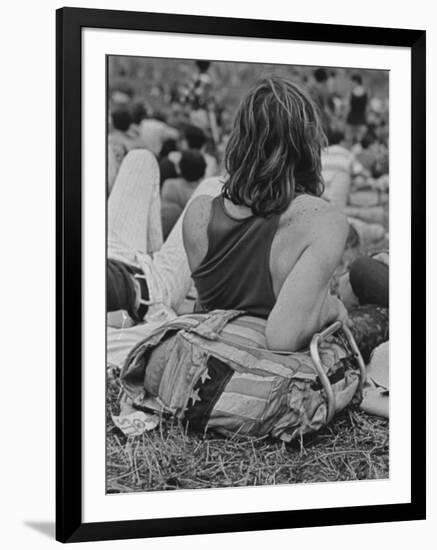 Hippies at Woodstock Music Festival-null-Framed Photographic Print