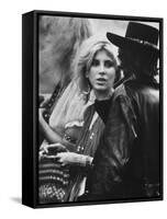 Hippies at Woodstock Music Festival-null-Framed Stretched Canvas