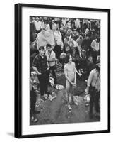 Hippies at Woodstock Music Festival-null-Framed Photographic Print