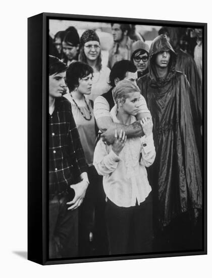 Hippies in Audience at Woodstock Music Festival-Bill Eppridge-Framed Stretched Canvas