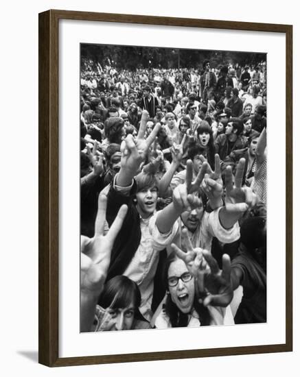 Hippies in Lincoln Park During Dem. Natl. Convention-null-Framed Photographic Print