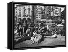 Hippies, Piccadilly 1969-null-Framed Stretched Canvas