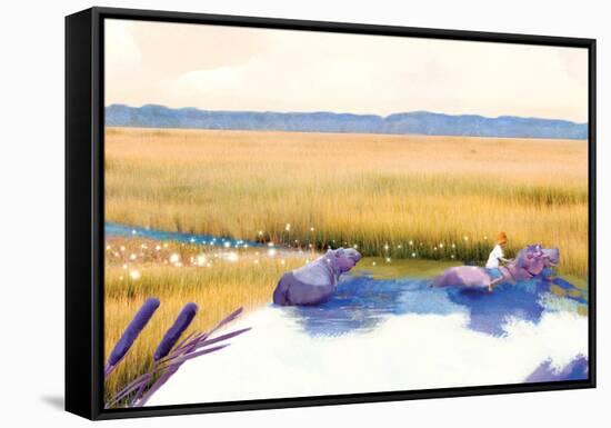 Hippo Friends-Nancy Tillman-Framed Stretched Canvas