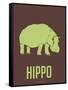 Hippo Green-NaxArt-Framed Stretched Canvas