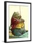 Hippo in Three-Piece Suit Fishing-null-Framed Art Print