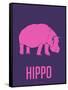 Hippo Pink-NaxArt-Framed Stretched Canvas