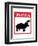 Hippo Warning Sign-null-Framed Art Print