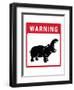 Hippo Warning Sign-null-Framed Art Print