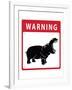 Hippo Warning Sign-null-Framed Art Print