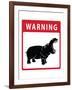 Hippo Warning Sign-null-Framed Art Print