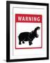 Hippo Warning Sign-null-Framed Art Print