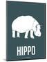 Hippo White-NaxArt-Mounted Art Print