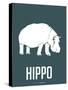Hippo White-NaxArt-Stretched Canvas