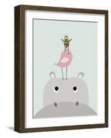 Hippo-Nanamia Design-Framed Art Print