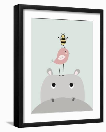 Hippo-Nanamia Design-Framed Art Print