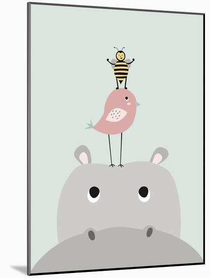 Hippo-Nanamia Design-Mounted Art Print