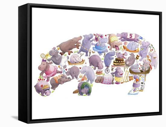 Hippo-Louise Tate-Framed Stretched Canvas