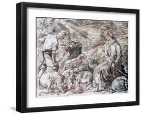 Hippocrate and Démocrite, C1584-1629-Jacques de Gheyn-Framed Giclee Print