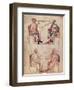 Hippocrates and Hunayn Ibn Isahq and Hippocrates and Claudius Galenus from "De Herbis"-null-Framed Giclee Print