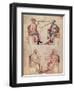 Hippocrates and Hunayn Ibn Isahq and Hippocrates and Claudius Galenus from "De Herbis"-null-Framed Giclee Print