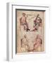 Hippocrates and Hunayn Ibn Isahq and Hippocrates and Claudius Galenus from "De Herbis"-null-Framed Giclee Print