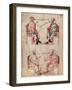 Hippocrates and Hunayn Ibn Isahq and Hippocrates and Claudius Galenus from "De Herbis"-null-Framed Giclee Print