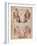 Hippocrates and Hunayn Ibn Isahq and Hippocrates and Claudius Galenus from "De Herbis"-null-Framed Giclee Print