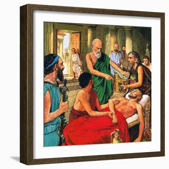 Hippocrates Discouraging the Use of Primitive Medical Techniques-Clive Uptton-Framed Giclee Print
