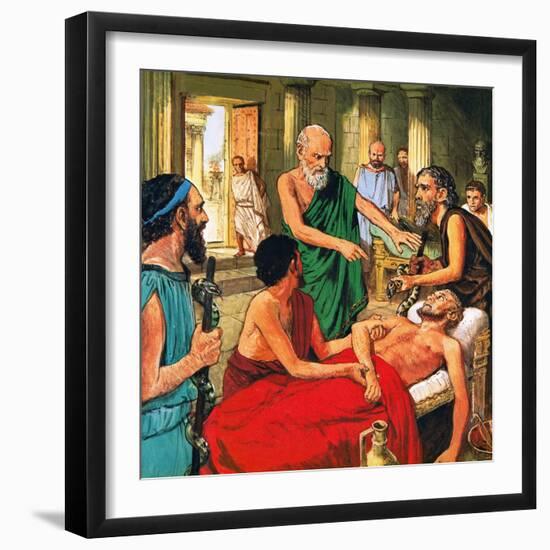 Hippocrates Discouraging the Use of Primitive Medical Techniques-Clive Uptton-Framed Giclee Print