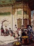 Street Merchant in Istanbul, 1883-Hippolyte Berteaux-Framed Giclee Print