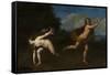 Hippomenes and Atalanta in a landscape by Francesco Albani-Francesco Albani-Framed Stretched Canvas