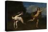 Hippomenes and Atalanta in a landscape by Francesco Albani-Francesco Albani-Stretched Canvas